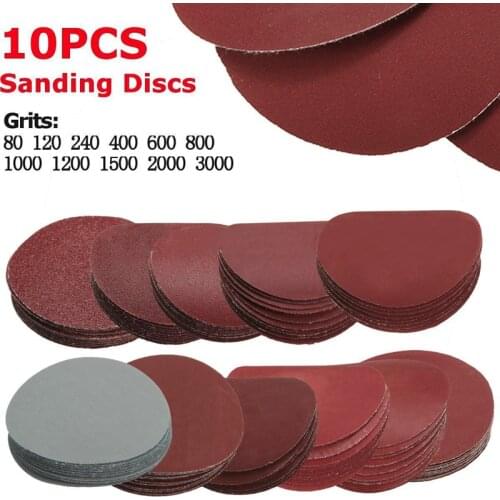 10pcs 3inch Round Sanding Discs Polishing Pad Sander Paper Set 80-3000Grit 75mm