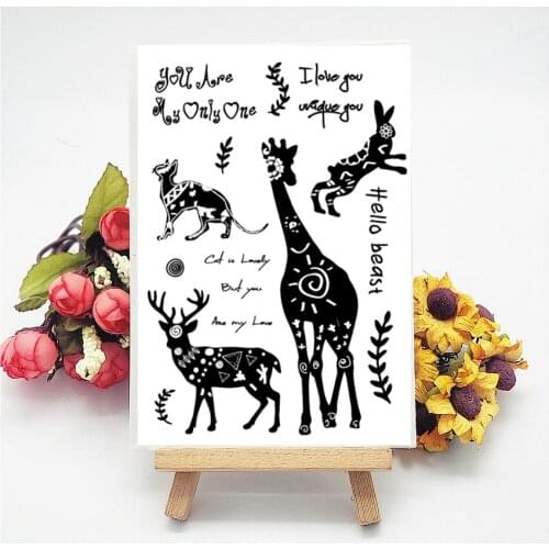 11x16CM Animal silhouette Transparent Seal Clear Stamps Silicone Seal Roller Stamps DIY Scrapbook Album / Card Production Easter