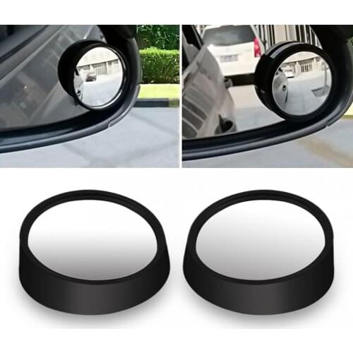 2 Pcs Universal Black Car Van Blind Spot Mirror Adjustable Driving Mirrors For Reversing Rear