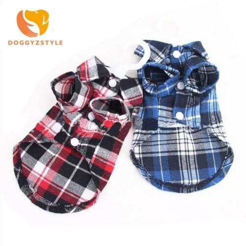 2021 Puppy Pet Dog Cat Costumes Grid Checker Dogs Shirt Tops Clothes Coat Apparel Dress XS S M L XL,chihuahua Clothes For Dogs