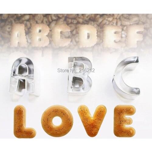 26 English Letter Stereoscopic Cookie Cutters Toast Cutter Bread DIY Baking Cake Mold Tools