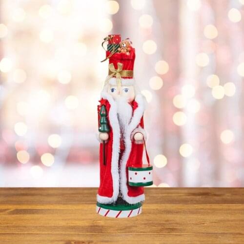 35cm Decorative Nutcracker Doll Puppets Figures Standing Handcraft Nutcracker Solider Figures Toy New Year Xmas Holiday Gift