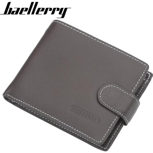 Baellerry Genuine Leather Men Wallets High Quality Card Holders Coin Pocket Carteras Male Purse Brand Designer Man Slim Wallet