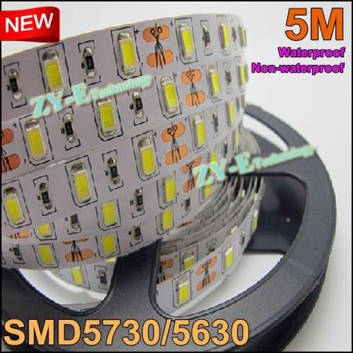 Freeshipping New LED strip lights SMD5730/5630 white/warmwhite 5m 300LEDS SMD5630 12V waterproof nonwaterproof flexible lighting