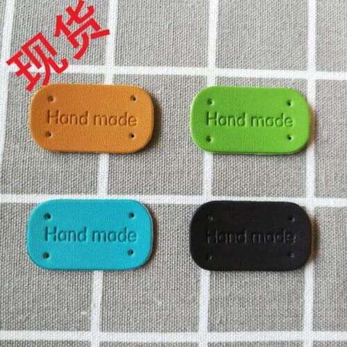 20pcs Leather Tags Hand Made Synthetic PU Leather Labels Sewing Craft accessories bags trousers leather patch