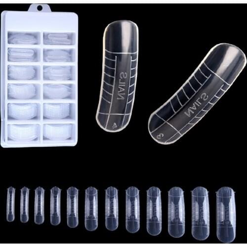 100pcs/Boxed Quick Building False Nail Mold Tips Finger Extension Mold UV Builder Gel DIY Manicure Crystal Extension Nails Tool
