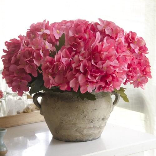 Artificial Hydrangea Silk Flower 6 Heads Bouquet Fleur Artificielle Flores Arrange Table Wedding Home Decor Party accessory