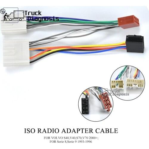 ISO RADIO ADAPTER CABLE FOR VOLVO S40,V40,S70,V70 2000+;Serie 8,Serie 9 1993-1996