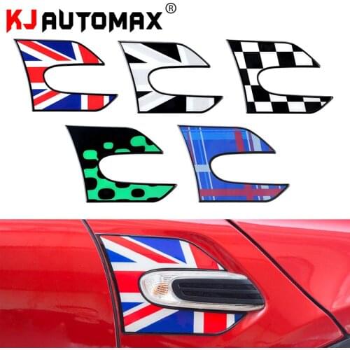KJAUTOMAX for Mini Cooper F55 F56 fender sticker UnionJack GreyJack Blue Green Checher