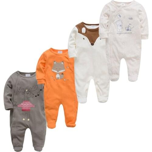 Toddlers Baby Boy Rompers 3/4 Pcs 0-12M Summer Girls Overalls Cool Cartoon Print 100% Cotton Newborn bebe Jumpsuit