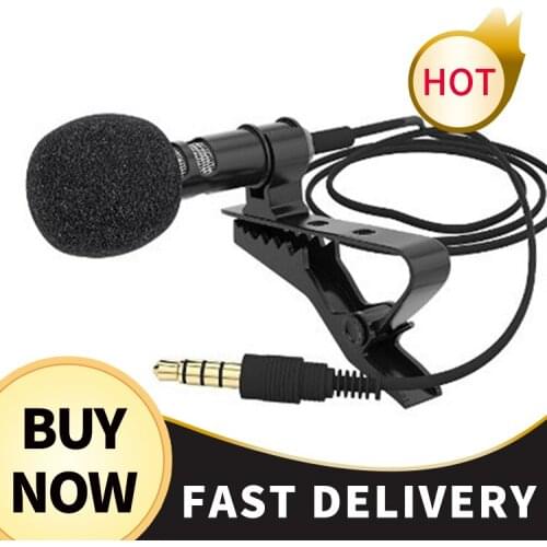 Mini Microphone Condenser Clip-on Lapel Lavalier Mic Wired for Phone Laptop For Phone Portable Mini Stereo HiFi Sound Quality
