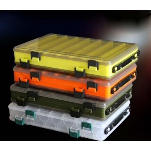 Fishing Box 14 compartments Fishing Accessories lure Hook Boxes Storage Double Sided High Strength Fishing Lure Tackle Box X145G