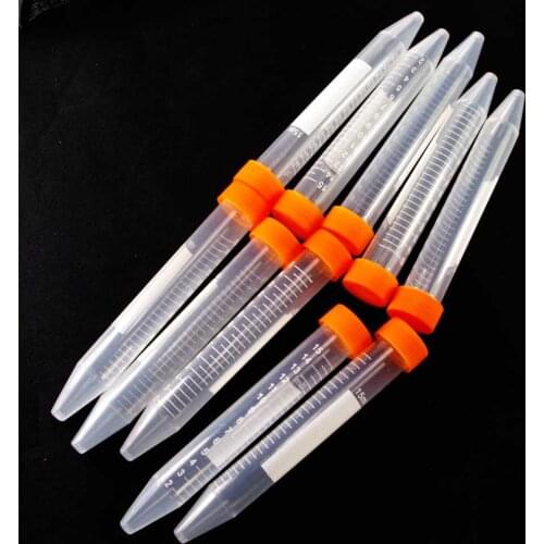 A Pack of 100pcs Scale line 15ml Laboratory Plastic Centrifuge tube V-bottom with screw cap EP Tube PCR Tube Sample Specimen
