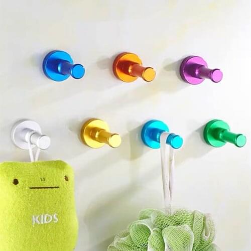 LIUYUE Clothes Hooks Black Aluminum 10 Colors Single Hooks Multi-Color DIY Door Hooks Kitchen Wall Hanger Hook Bathroom Hardware