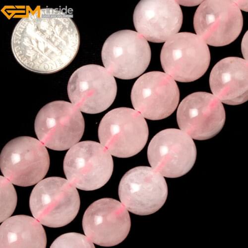 Madagascar Natural Rose Quartzs Crystals Round Smooth Stone Beads DIY For Jewlery Making Strand 15" 4mm-10mm Wholesale New