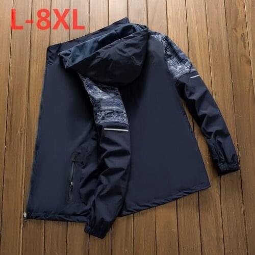 Plus size 8XL 7XL 6XL 5XL spring Men autumn Jackets New Hot Sale Man Detachable hat Jackets Male Teenagers Windbreaker