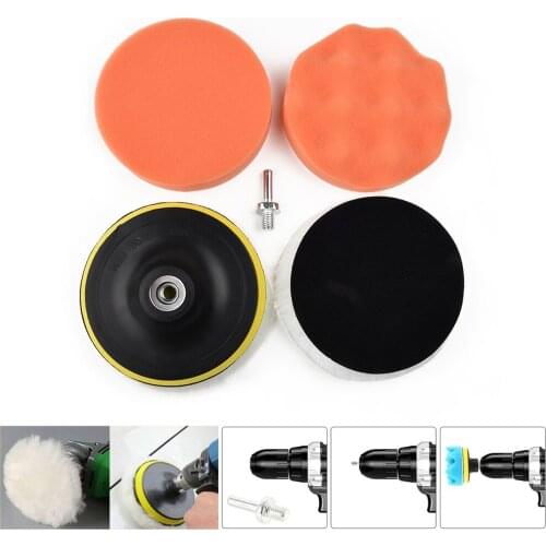 New 125mm Auto Polishing Mat Set Electric Drill Grinder Polishing Accessories Wool Polishing Wheel Sponge Pad Herramientas