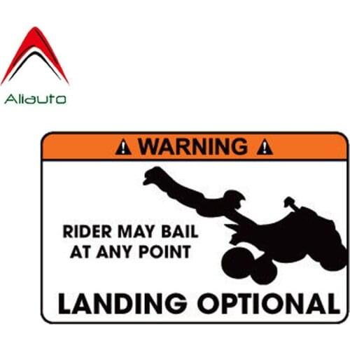 Aliauto Funny Car Sticker Rider May Bail At Any Point Accessories PVC Decal for Mercedes Honda Toyota Volkswagen,14cm*9cm