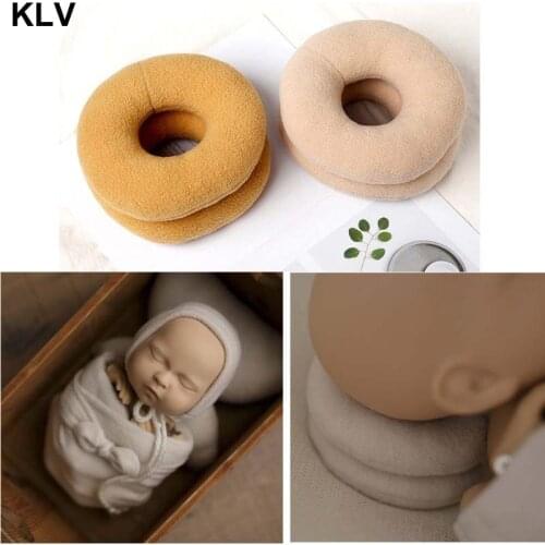 2pcs Newborn Photography Props Posing Support Pillow Baby Boy Girl Photo Shoot Studio Round Donut Head Poser Props