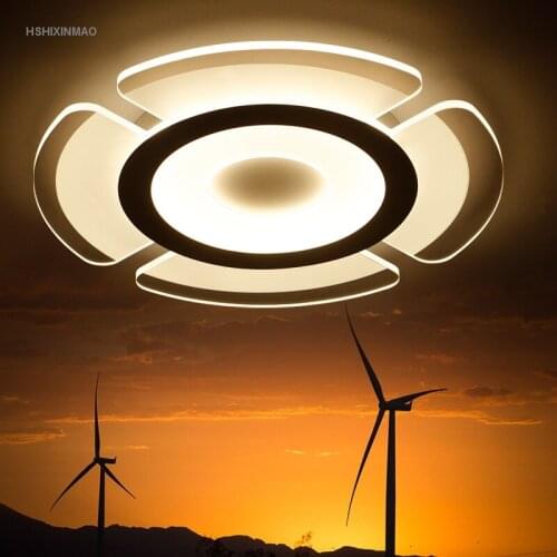 Simple modern LED living room ceiling lamp creative round windmill ultra - thin art restaurant study Ceiling lights AC90-260V