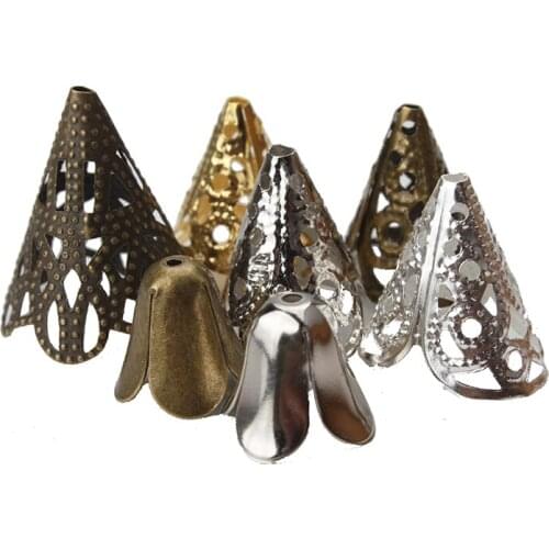 20pcs/lot Metal Beads Caps Hollow Spaced Beads Jewelry Accessories Connector Diy Jewelry Making Components