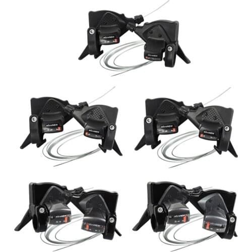 MicroNEW Mountain Bike Shifter 3 x 7/8/9/10/11 Speed MTB Bicycle Gear Lever Set with Inner Shift Cables