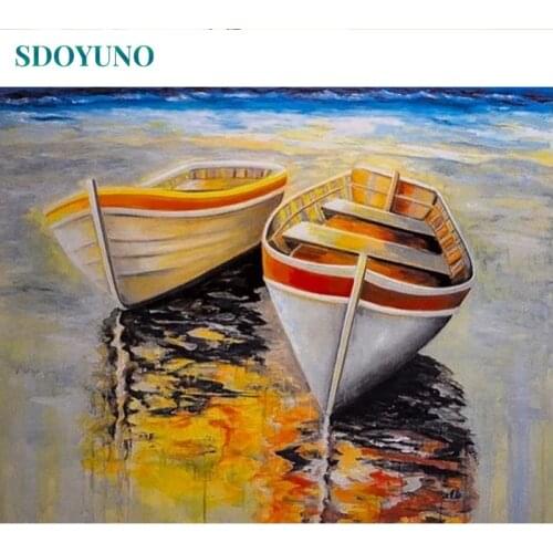 SDOYUNO Acrylic Paint By Numbers Seascape DIY Frameless 60x75cm Oil Painting By Numbers On Canvas Scenery Digital Hand Painting