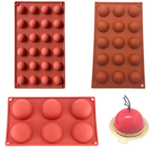 Hemisphere Shape Silicone 6/15/24 Holes Food Grade Baking Accessories Chocolate Candy Mold Bakeware Fondant Kitchen Gadgets