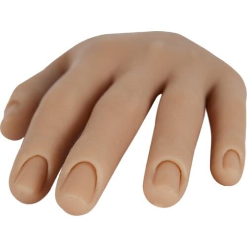 Nail Art Practice Hand Silicone Material With Flexible Finger Adjustment Display Model Moveable Nails
