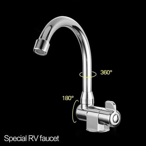 Marine Boat Yacht Camping RV Caravan Brass Cold Water 360 Degree Folding Water Faucet Tap Chrome Finish 008