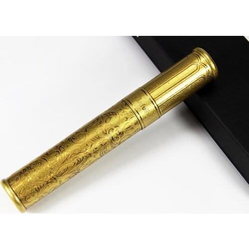 High-end Metal Vintage Design Stainless Steel Travel Cigar Humidor Tube Single Cigar Case Holder Tubes For Cohiba Cigars
