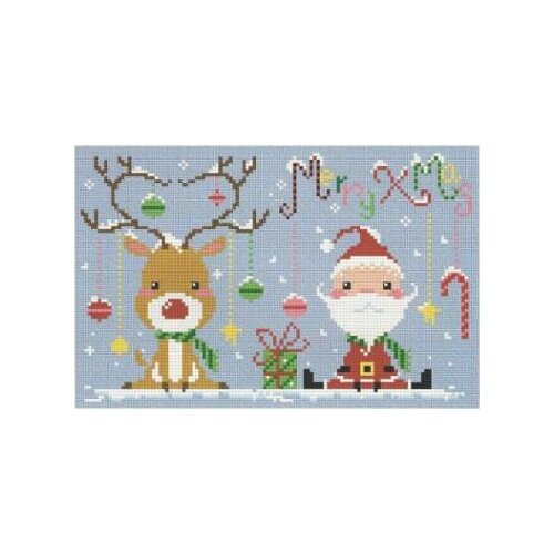 Gold Collection Lovely Counted Cross Stitch Kit Santa and Rudolph Deer Christmas SO