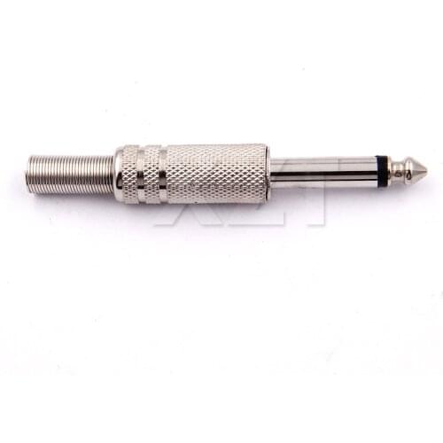 1pcs HOT 6.35mm 1/4" Male Mono Plug 6.35mm 6.5mm connector mono audio plug jack 6.5mm amplifier microphone plug