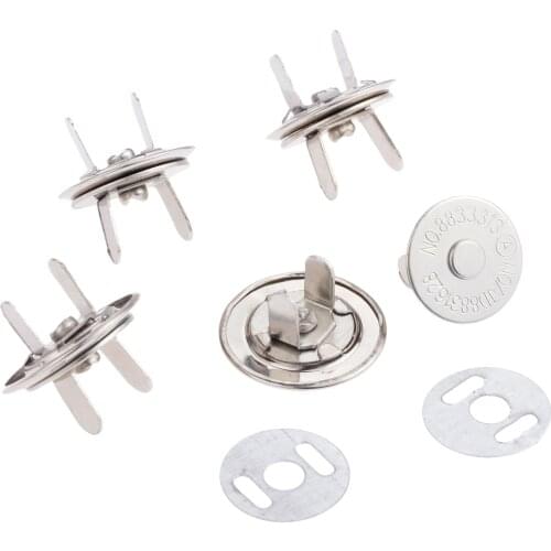 10 Sets Metal Magnet Buttons Magnetic Rivet Stud Purse Snap Clasps Closure Buckle Fastener for Handbag Wallet Clothing 16/18mm