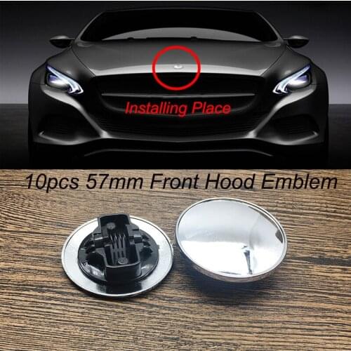 10pcs Car Decoration Front Hood Emblem Cap Auto Head Bonnet Label Cover for W211 W203 W204 W124 W202 W212 W220 W205 GLA CLA
