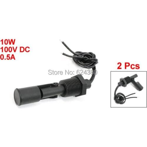 2 Pcs / Lots x Horizontal Mount P.P PP Float Switch Fish Tank Pool Liquid Water Level Sensor Black ZPC6