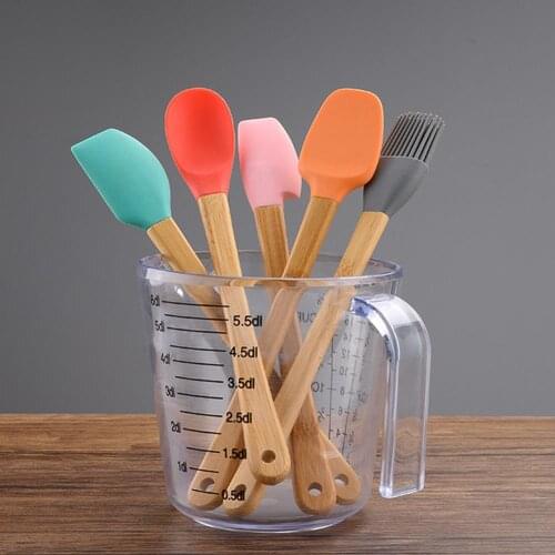 5Pcs/Set Small Silicone Spatula Brush Home Kitchen Heat Resistant Baking Tools Silicone Spatula Set Cream Spatula Kitchen Tools
