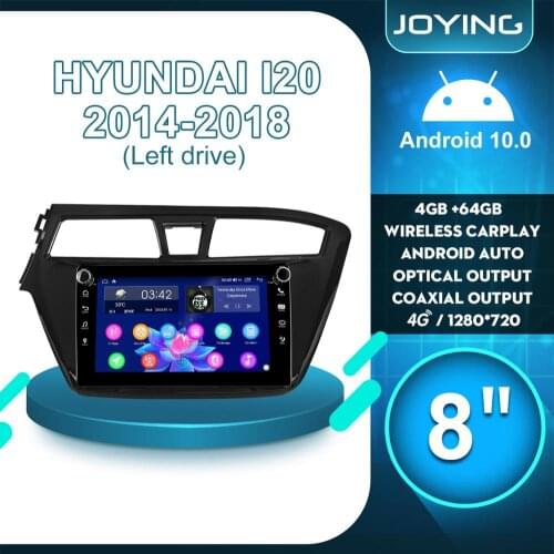 8"Android 10 Autoradio Car Radio Stereo Head Unit 4G Wireless Carplay For Hyundai i20 2018 2014 Multimedia DVD Player Left Drive
