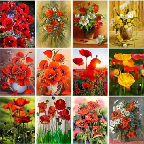 Floral DIY 5D Diamond Painting Full Square Drill Flower Diamond Embroidery Cross Stitch Mosaic Kits Wall Art Home Decor