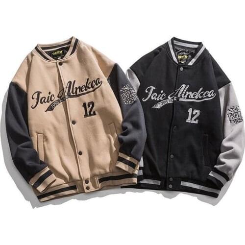 2021 new hip-hop baseball jacket big letters embroidery patchwork Korean streetwear college rock jacket japanese fashion