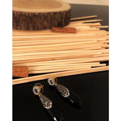 Dr stone natural stone handmade with Cats Eye stone gold plated Earrings KTD 439799495