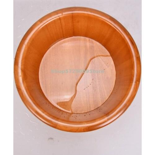 Foot Soaking Cask Oak Thickened Foot Bath Wood Basin Wooden Foot Therapy Health Care Small Basin Household Foot Bath