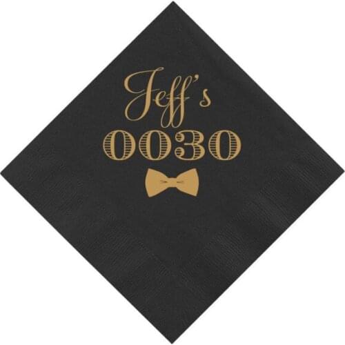 Bow Tie Birthday-Personalized Napkins 40th Birthday-50th Birthday Custom any text name milestones birthday baby shower Napkins