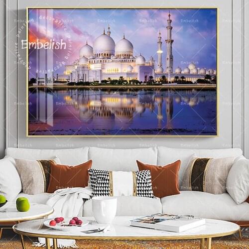 Embelish Famous Building The Grand Mosque Dubai Landscape HD Print Canvas Paintings Home Decor Wall Pictures For Living Room Art