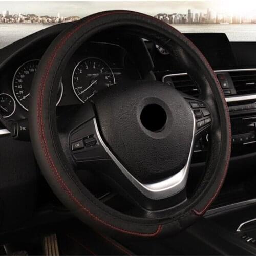 Leather Streamlined Elastic Type Without Inner Ring Car Steering Wheel Cover Auto Protector Auto In Interior Accessories