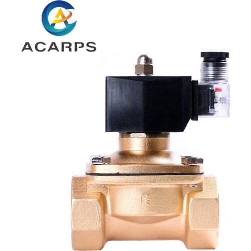 1-1/2" Brass Gas Solenoid Valve Normally Closed Waterproof Liquefied Petroleum Gas Natural Gas Switch Valve Water Valve 220V