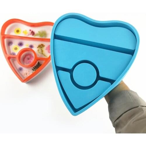 M2EA Diy Love Jewelry Storage Box Molds Silicone Epoxy Resin Molds Glossy Silicone Mold for Agate Resin Coasters Cup Mats