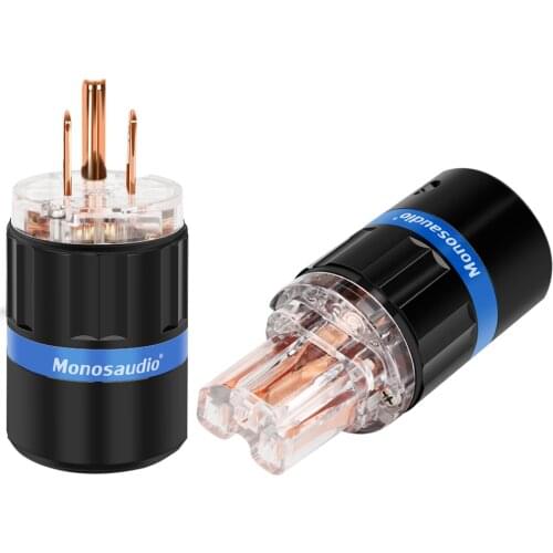 Monosaudio M105/F105 High End US Pure Copper AC Power Plug US Power Plug Adapter Connector AC250V 16A Hifi Power Plug Connector