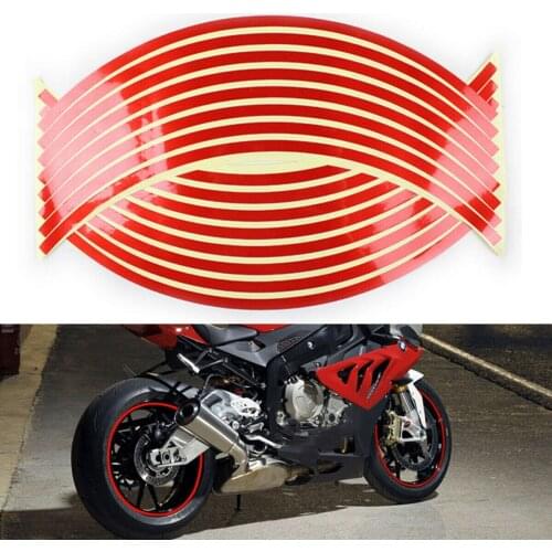 Motorcycle Motor Wheel Tire Decal Sticker Reflective Rim Stripes Tape Decor Universal