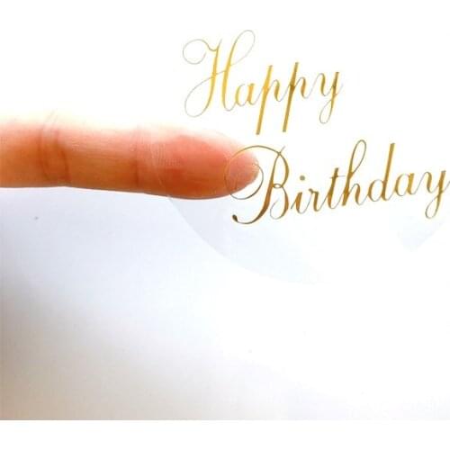600pcs Personalized Party Gift Transparent Paper Matte Paper Kraft paper Sticker Happy Birthday Sticker